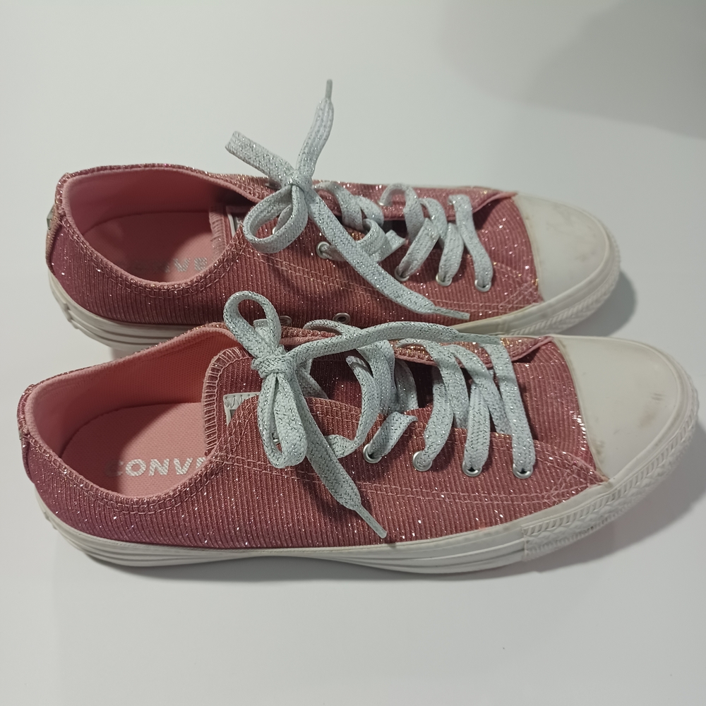 Sold- Pink Glitter Converse All Stars Sneakers - Picture 4 of 7